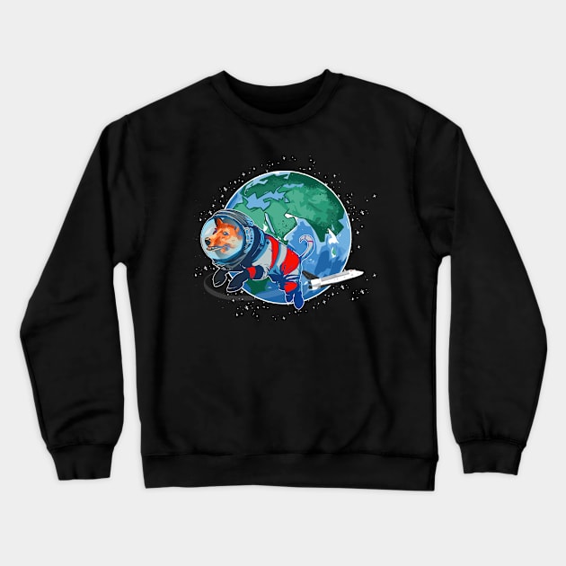 Laika Dog Crewneck Sweatshirt by ArtRoute02